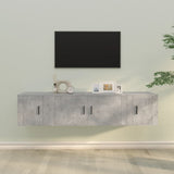 Set di Mobili Porta TV 3 pz Grigio Cemento in Legno truciolato