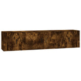 Set Mobili Porta TV 3 pz Rovere Fumo in Legno truciolato