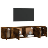 Set Mobili Porta TV 3 pz Rovere Fumo in Legno truciolato