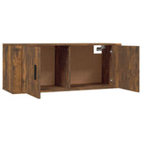Set Mobili Porta TV 3 pz Rovere Fumo in Legno truciolato