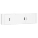 Set di Mobili Porta TV 2 pz Bianco in Legno truciolato