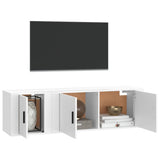 Set di Mobili Porta TV 2 pz Bianco in Legno truciolato