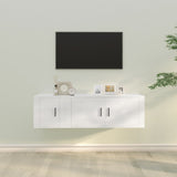 Set di Mobili Porta TV 2 pz Bianco in Legno truciolato