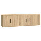 Set di Mobili Porta TV 2 pz Rovere Sonoma in Legno truciolato