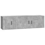 Set di Mobili Porta TV 2 pz Grigio Cemento in Legno truciolato