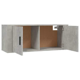 Set di Mobili Porta TV 2 pz Grigio Cemento in Legno truciolato