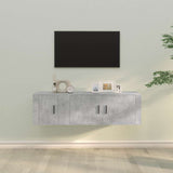 Set di Mobili Porta TV 2 pz Grigio Cemento in Legno truciolato