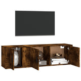 Set Mobili Porta TV 2 pz Rovere Fumo in Legno truciolato