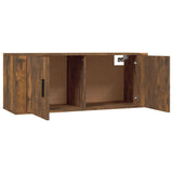 Set Mobili Porta TV 2 pz Rovere Fumo in Legno truciolato