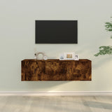 Set Mobili Porta TV 2 pz Rovere Fumo in Legno truciolato