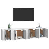 Set di Mobili Porta TV 4 pz Bianco in Legno truciolato