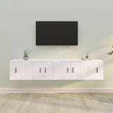 Set di Mobili Porta TV 4 pz Bianco in Legno truciolato