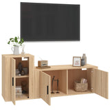 Set di Mobili Porta TV 2 pz Rovere Sonoma in Legno truciolato
