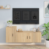Set di Mobili Porta TV 2 pz Rovere Sonoma in Legno truciolato