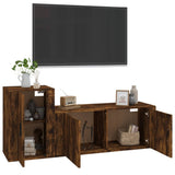 Set Mobili Porta TV 2 pz Rovere Fumo in Legno truciolato