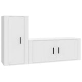 Set di Mobili Porta TV 2 pz Bianco in Legno truciolato
