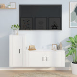 Set di Mobili Porta TV 2 pz Bianco in Legno truciolato