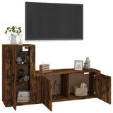 Set Mobili Porta TV 2 pz Rovere Fumo in Legno truciolato