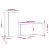 Set Mobili Porta TV 2 pz Rovere Fumo in Legno truciolato