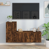 Set Mobili Porta TV 2 pz Rovere Fumo in Legno truciolato