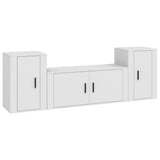 Set Mobili Porta TV 3 pz Bianco in Legno truciolato