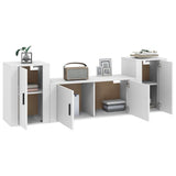 Set Mobili Porta TV 3 pz Bianco in Legno truciolato
