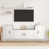 Set Mobili Porta TV 3 pz Bianco in Legno truciolato