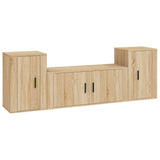 Set di Mobili Porta TV 3 pz Rovere Sonoma in Legno truciolato