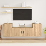 Set di Mobili Porta TV 3 pz Rovere Sonoma in Legno truciolato
