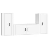 Set Mobili Porta TV 3 pz Bianco in Legno truciolato