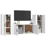 Set Mobili Porta TV 3 pz Bianco in Legno truciolato