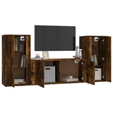 Set Mobili Porta TV 3 pz Rovere Fumo in Legno truciolato