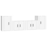 Set di Mobili Porta TV 4 pz Bianco in Legno truciolato