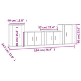 Set di Mobili Porta TV 4 pz Bianco in Legno truciolato