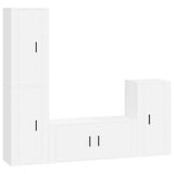 Set di Mobili Porta TV 4 pz Bianco in Legno truciolato