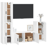 Set di Mobili Porta TV 4 pz Bianco in Legno truciolato