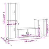 Set di Mobili Porta TV 4 pz Bianco in Legno truciolato