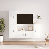 Set di Mobili Porta TV 4 pz Bianco in Legno truciolato