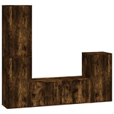 Set di Mobili Porta TV 4 pz Rovere Fumo in Legno truciolato