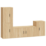 Set di Mobili Porta TV 4 pz Rovere Sonoma in Legno truciolato