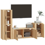 Set di Mobili Porta TV 4 pz Rovere Sonoma in Legno truciolato