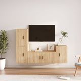 Set di Mobili Porta TV 4 pz Rovere Sonoma in Legno truciolato