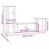 Set di Mobili Porta TV 4 pz Rovere Fumo in Legno truciolato