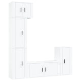 Set di Mobili Porta TV 5 pz Bianco in Legno truciolato