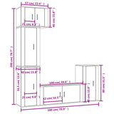 Set di Mobili Porta TV 5 pz Bianco in Legno truciolato