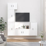 Set di Mobili Porta TV 5 pz Bianco in Legno truciolato