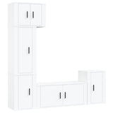 Set di Mobili Porta TV 5 pz Bianco in Legno truciolato