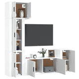 Set di Mobili Porta TV 5 pz Bianco in Legno truciolato