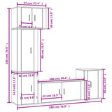 Set di Mobili Porta TV 5 pz Bianco in Legno truciolato
