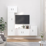 Set di Mobili Porta TV 5 pz Bianco in Legno truciolato